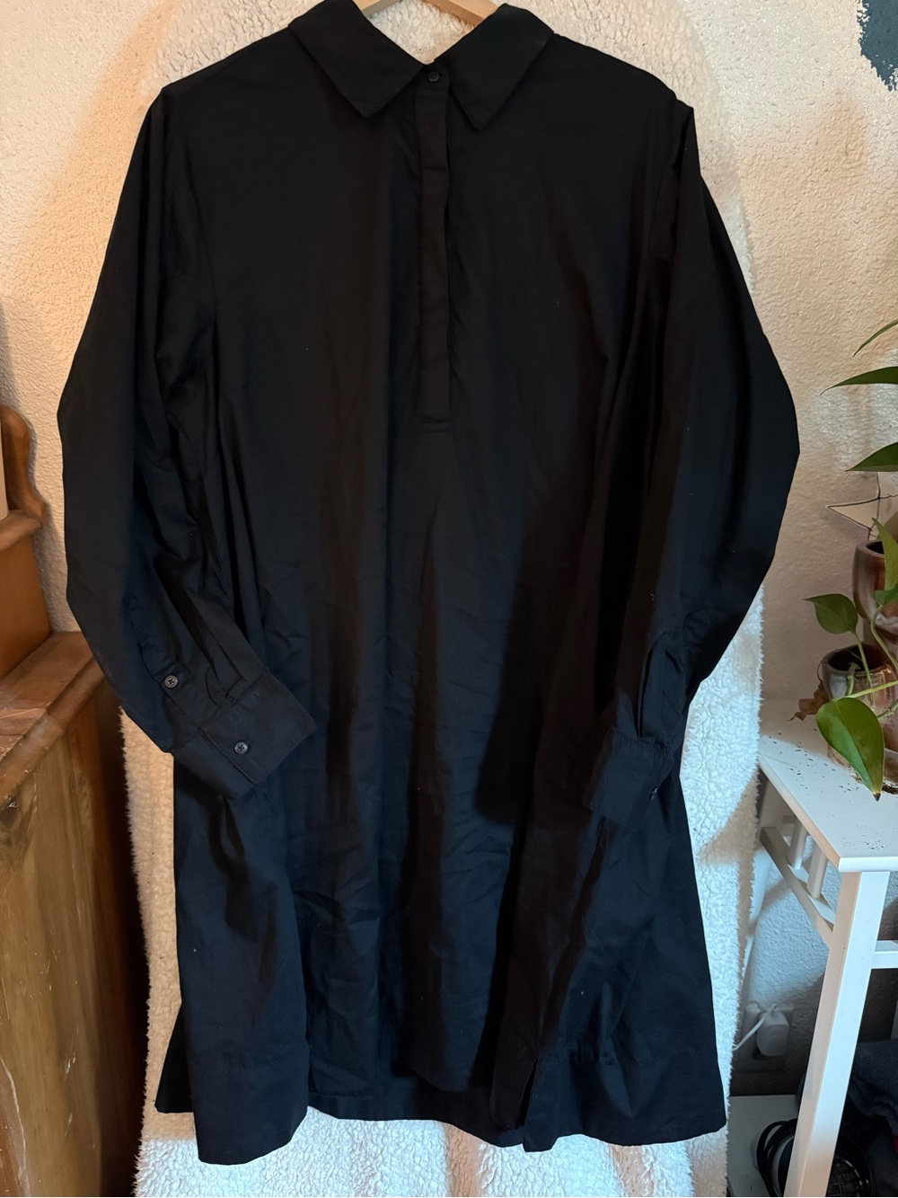 NWT Old Navy Black Button-Down Shirt Dress Size XXL